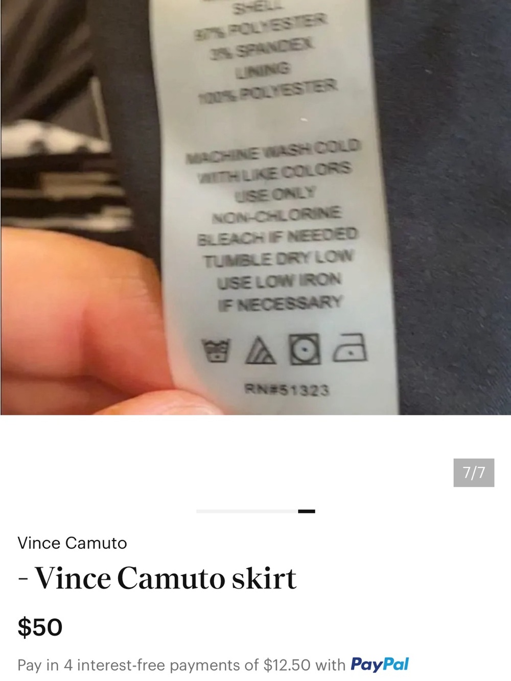 Vince Camuto Black-and-Blue Pleated Hem Printed A-Line Skirt - Picture 3 of 4